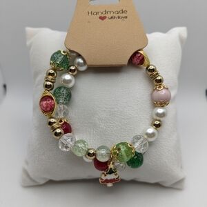 Colorful Beaded Bracelet with Charm